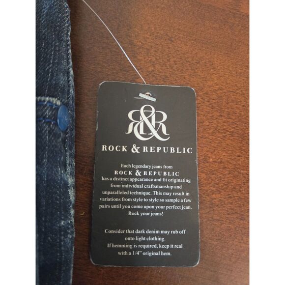 Rock Republic Kasandre Womens Jeans Size 3/4 w/Royal BLue Jewel Crowns - Picture 3 of 11